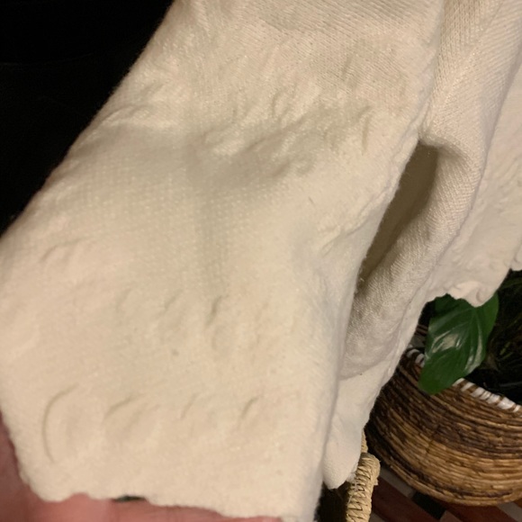 Sz M Boho Ivory J.O.A Los Angeles ZigZag Hem Sweater - Picture 3 of 9